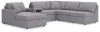 Ashley Furniture 92104S24 Ashley Furniture 92104S24 Modmax - 6-Piece Sectional With Laf Corner Chaise And Audio System Console - Granite