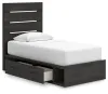 Ashley Furniture PCB2108B18 Hollivern - Twin Panel Bed With Storage - Dark Gray