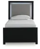 Ashley Furniture PCB1115B2 Ashley Furniture PCB1115B2 Maeling - Twin Upholstered Panel Bed - Black