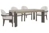 Pulaski Furniture P402240-KIT13 Pulaski Furniture P402240-KIT13 Anderson Park - Leg Dining Table With 4 Upholstered Host Chairs - Moose Trail / Frontier Brown
