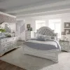 Liberty Furniture 244-BR-KUBDMCN Liberty Furniture 244-BR-KUBDMCN Magnolia Manor - 5 Piece Bedroom Set (King Upholstered Bed, Dresser & Mirror, Chest, USB Nightstand) - Antique White