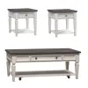 Liberty Furniture 417-OT-3PCS Allyson Park - 3 Piece Table Set - Wirebrushed White / Charcoal