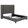 CoasterEssence 301405KE Bancroft - Upholstered Eastern King Wingback Bed - Gray