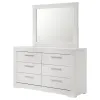 Coaster Fine Furniture 224943M Ives - 6-Drawer Dresser And Mirror - White High Gloss