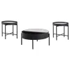 Coaster Fine Furniture 707898-S3 Ozella - 3 Piece Round Coffee And End Table Set - Sandy Black