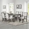 New Classic 40-D1605-D6C New Classic 40-D1605-D6C Lisbon - 7 Piece Dining Room Set (Rectangle Dining Table With 4 Chairs & 2 Arms Chairs) - Dark Gray / Gray