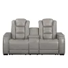 New Classic L3183A-25-LGY New Classic L3183A-25-LGY Breckenridge II - Console Loveseat With Dual Recliners - Light Gray