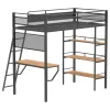Coaster Fine Furniture 460332BLK Campus - 3-Shelf Metal Twin Workstation Loft Bed - Matte Black
