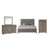 New Classic 00-B3412-14C Harrisburg - 6/6 Eastern King 4 Piece Bedroom Set (Bed, Dresser, Mirror, Chest) - Walnut