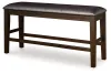 Ashley Furniture D596-09 Ashley Furniture D596-09 Haddigan - Double Counter Height Upholstered Bench - Dark Brown