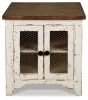 Ashley Furniture T459-3 Wystfield - Rectangular End Table - 2 Doors - White / Brown