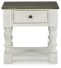 Ashley Furniture T994-2 Havalance - Square End Table - White / Gray