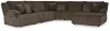 Ashley Furniture 92705S1 Ashley Furniture 92705S1 Top Tier - 6-Piece Reclining Sectional With Raf Press Back Chaise - Chocolate