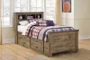 Ashley Furniture B446B17 Trinell - Twin Bookcase Bed With 2 Storage Drawers - Brown