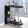 CoasterEssence 101063 Adolfo - Rectangular 2-Tier Home Bar Table - Black High Gloss