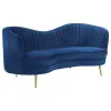 CoasterEssence 506861-S2 Sophia - 2 Piece Upholstered Channel Tufted Sofa Set - Blue