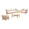 New Classic 60-823-5P New Classic 60-823-5P Solstice - 5 Piece Set Loveseat & 2 Chairs & Coffee Table & End Table - Beige