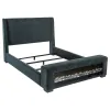 Coaster Fine Furniture 305821KE Preston - Upholstered Eastern King Audio Flame Visualizer Bed - Blue