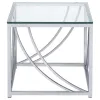Coaster Fine Furniture 720498-S2 Lille - 2 Piece Glass Top Coffee And End Table Set - Chrome