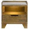 Coaster Fine Furniture 222972 Henderson - 1-Drawer LED Nightstand Bedside Table - Medium Oak