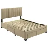 Coaster Fine Furniture 316010F Wheatland - 4-Drawer Upholstered Full Storage Bed - Light Brown