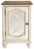 Ashley Furniture T743-7 Realyn - Chair Side End Table - Insert Mirror - White / Brown