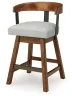 Ashley Furniture D594-224 Ralene - Upholstered Swivel Barstool (Set of 2) - Medium Brown
