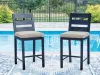 Ashley Furniture PCP587-124 East Beach - Barstool (Set of 2) - Blue