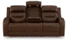 Ashley Furniture PCU1160215A Knightington - Power Reclining Sofa With Audio Seating - Brown