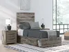Ashley Furniture PCB2405B19 Graystorm - Twin Panel Bed With Storage - Brown Gray
