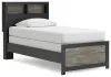 Ashley Furniture PCB1118B12 Broachmyn - Twin Bookcase Bed - Black / Gray