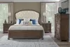 Pulaski Furniture P412-BR-K6-KIT8 Pulaski Furniture P412-BR-K6-KIT8 Saddle Creek - California King Upholstered Panel Bed, 2 Bachelor Chest And Drawer Dresser With Mirror - Timber Brown