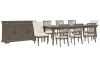 Pulaski Furniture P413240-KIT44 Pulaski Furniture P413240-KIT44 Madison Ridge - Extendable Leg Dining Table With 6 Side Chairs, 2 Host Chairs And Server - Natural Bark