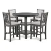 New Classic D3651-52S-GRY Amy - 5 Piece Counter Dining Set - Gray