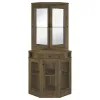 CoasterEveryday 182303 Alviso - 1-Drawer Corner Home Bar Wine Cabinet - Rustic Oak