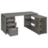 CoasterEveryday 800518 Yvette - 3-Drawer L-Shape Computer Desk - Weathered Gray