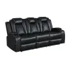 New Classic U1769V-30-BLK Orion II - Sofa With Dual Recliner - Black