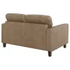 Coaster Fine Furniture 504668 Scotland - Faux Leather Upholstered Track Arm Loveseat - Brown