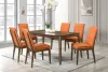 New Classic 40-7185BO-D6C New Classic 40-7185BO-D6C Maggie - Dining Table With 6 Terracotta Chairs - Dark Brown