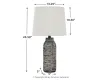 Ashley Furniture L235584 Mahima - Paper Table Lamp (Set of 2) - Black / White