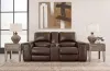 Ashley Furniture U2550218 Alessandro - PWR REC Loveseat/Con/Adj HDRST - Walnut