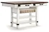 Ashley Furniture D546-32 Valebeck - Rect Dining Room Counter Table With Wine Rack - White / Brown