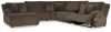 Ashley Furniture 92705S2 Ashley Furniture 92705S2 Top Tier - 6-Piece Reclining Sectional With Laf Press Back Chaise - Chocolate