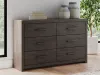 Ashley Furniture B3789/31/36/46/71/96/92(2) Ashley Furniture B3789/31/36/46/71/96/92(2) Prendonea - 7 Pc. - Dresser, Mirror, Chest, Queen Panel Bed, 2 Nightstands - Charcoal