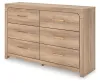 Ashley Furniture PCB1360-31 Kinlanni - Six Drawer Dresser - Tan