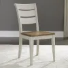 Liberty Furniture 652-C2000S Farmhouse Reimagined - Ladder Back Side Chair - Antique White / Chestnut Tops