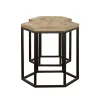 CoasterEssence 935844 Adger - 2 Piece Hexagonal Nesting Tables - Natural And Black