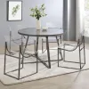 Coaster Fine Furniture 120630 Jillian - Round Mirror Top Dining Table - Black Nickel