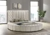 Coaster Fine Furniture 360111Q Sonya - Upholstered Queen Round Storage Bed - Ivory