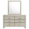 Coaster Fine Furniture 225063M Trenton - 6-Drawer Bedroom Dresser With Mirror - Rustic Cream